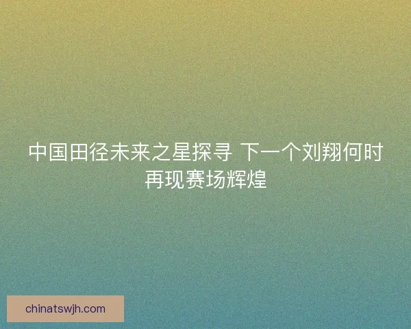 中国田径未来之星探寻 下一个刘翔何时再现赛场辉煌