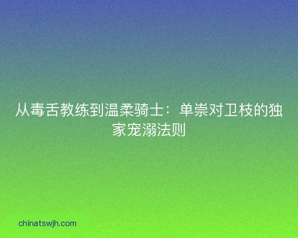从毒舌教练到温柔骑士：单崇对卫枝的独家宠溺法则
