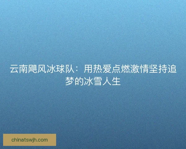 云南飓风冰球队：用热爱点燃激情坚持追梦的冰雪人生