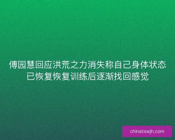 傅园慧回应洪荒之力消失称自己身体状态已恢复恢复训练后逐渐找回感觉